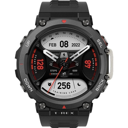 Smartwatch Amazfit T-Rex 2, 47mm, Amoled, GPS, Android/iOS, Bratara din textil neagra, Ember Black
