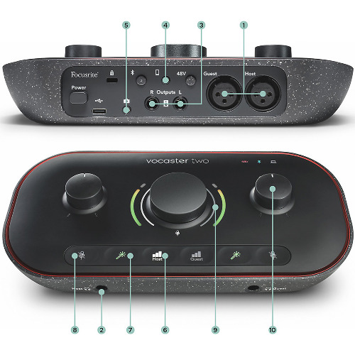Placa de sunet Focusrite Vocaster Two, Interfata audio USB-C, 2 x XLR, Jack 6.35 mm
 Placa de sunet Focusrite Vocaster Two, Interfata audio USB-C, 2 x XLR, Jack 6.35 mm