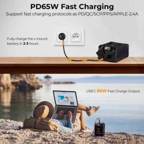 K-F CONCEPT PD65W OLED screen V-Mount rechargeable battery 6700 mAh
 K-F CONCEPT PD65W OLED screen V-Mount rechargeable battery 6700 mAh