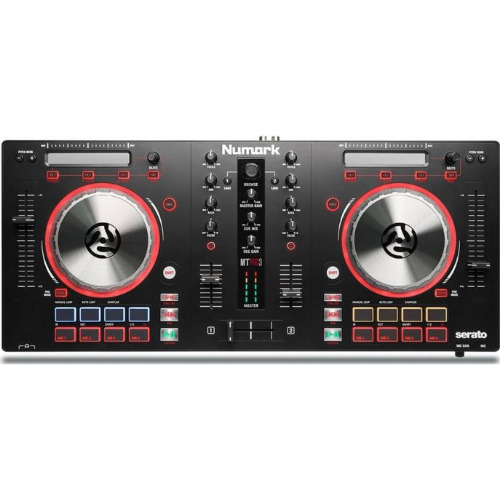 Consola DJ Numark Mixtrack Pro 3 Serato, 2 canale, 16 Pad-uri iluminate, Efecte, Scratch, Intrare microfon, Iesire Master, Iesire Casti, Negru