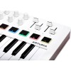 Controller MIDI Arturia MiniLab 3, Ecran LED, 25 clape sensibile la viteza, 2 benzi tactile , 8 pad-uri, USB-C, Alb