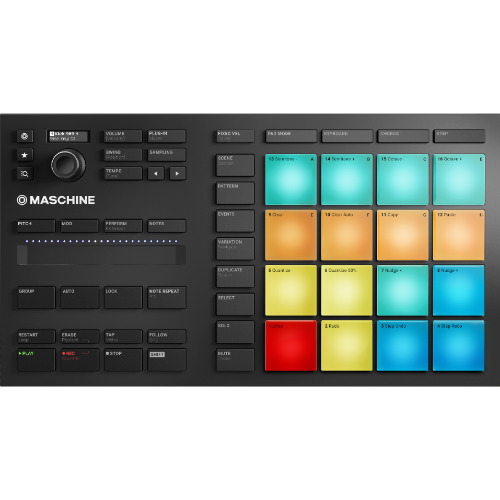 Controler Native Instruments Maschine Mikro MK3, 16 pad-uri cu aftertouch, RGB, Buton rotative tactil, Black