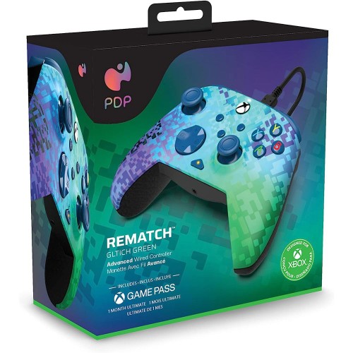 Controller Cu Fir PDP Rematch, Xbox Series X/S, One, PC, USB, Glitch Green (Produs NOU!) - Garantie 24 LUNI
