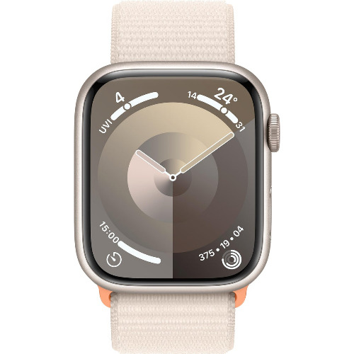 Apple Watch Series 9, 45mm, Starlight Aluminium Case, Starlight Sport Loop, GPS, A2980