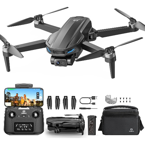 Drona cu Telecomanda Deerc D65, Camera 4K, Gimbal 2 Axe, Autonomie 26 min, GPS, Distanta max. 3Km, Altitudine Max. 120m, Negru