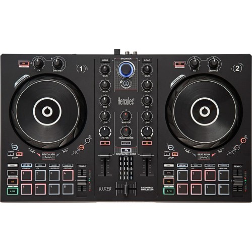 Consola DJ 2 canale Hercules Impulse 300, Djuced, alimentare USB, jocuri cu functie scratch, preascultare in casti
 Consola DJ 2 canale Hercules Impulse 300, Djuced, alimentare USB, jocuri cu functie scratch, preascultare in casti