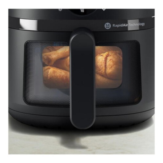 Friteuza fara ulei Philips NA220/00 Seria 2000, 4.2L, 13 metode de gatit, Fereastra de gatit, Ecran tactil, Tehnologie RapidAir, Controlul al timpului pana la 60 min, Negru