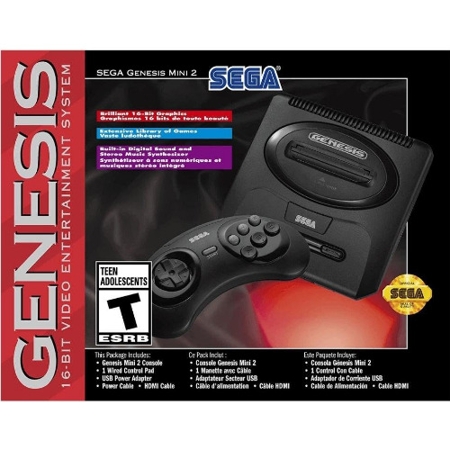Consola Sega Genesis Mini 2 + Controller, 16-BIT, 60 Jocuri,Negru
 Consola Sega Genesis Mini 2 + Controller, 16-BIT, 60 Jocuri,Negru