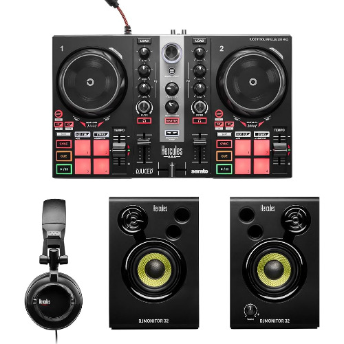 Set de DJ Hercules Learning Kit MK2, Casti, Constola, Cabluri, BoxE, Negru
 Set de DJ Hercules Learning Kit MK2, Casti, Constola, Cabluri, BoxE, Negru