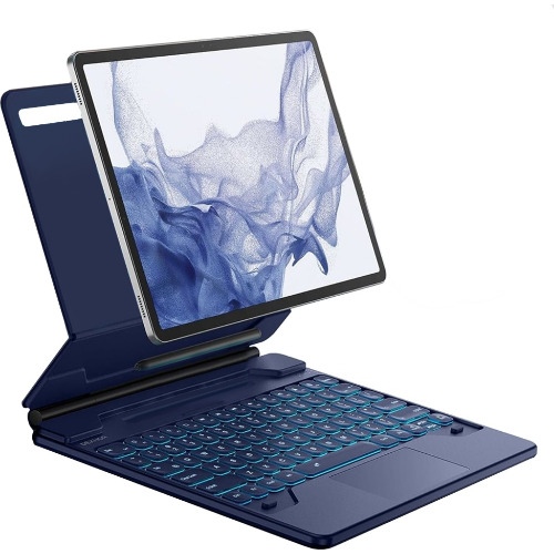 Husa magnetica Dexnor DK001 cu tastatură pentru Samsung Galaxy Tab S7 FE / S7 Plus / S8 Plus / S9 Plus / S9 FE Plus / S10 Plus 12,4", QWERTY
