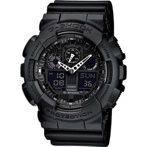 Ceas barbatesc Casio G-Shock GA-100, 51mm, Quartz, Mineral, 20 ATM
