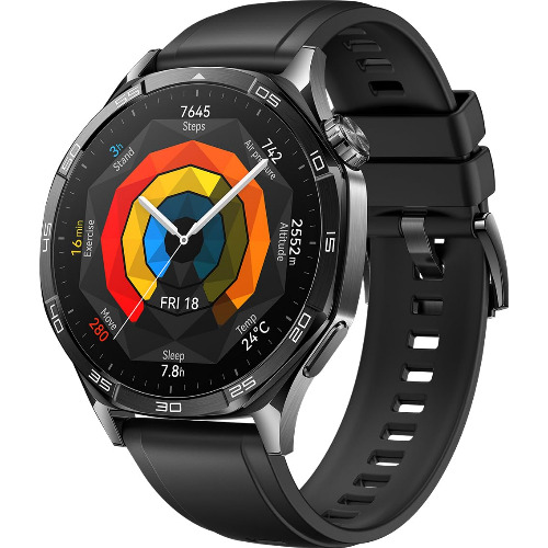 Smartwatch HUAWEI Watch GT 5 46mm VLI-B19, GPS, Android/iOS, Black Fluoroelastomer Strap
