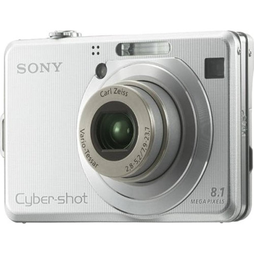 Aparat foto digital SONY Cyber-Shot DSC-W100, Zoom Optic 3x, Zoom Digital 2x, Obiectiv Carl Zeiss Vario‑Tessar, Memorie internă: 64 MB, LCD 2,5″, Silver
