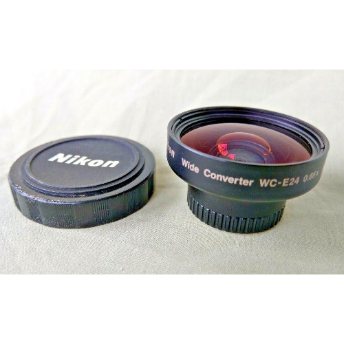Convertor Frontal de Unghi Larg Nikon WC-E24 0,66x, factor de multiplicare 0,66x, Negru

