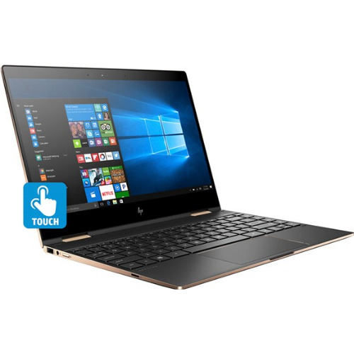 Laptop HP Spectre x360 13-ae005nn, Intel Core i7-8550U pana la 4.0GHz, 16GB, SSD 512GB, Intel UHD Graphics 620,13.3" Full HD Touch, Gold Black
