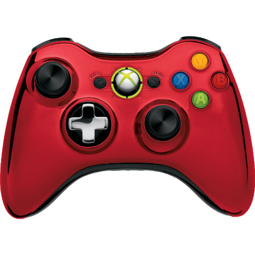 Controller Microsoft Xbox 360, Wireless, Chrome Red