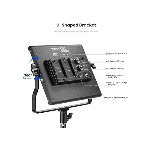 Lumina de studio LED Neewer NL660, Bi-color, 660 leduri, 40W, Black
