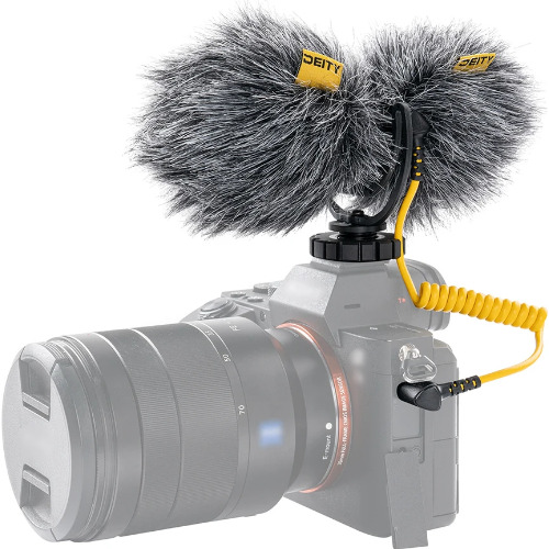 Microfon shotgun Deity V-Mic D4 Duo Dual Head cardioid pentru aparate DSLR, Jack 3.5mm, 50Hz-20KHz
