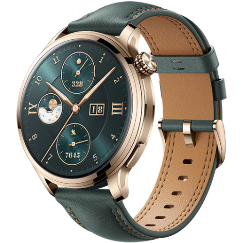 Honor Watch 4 Pro TUM-B19, Green Leather Strap, Green