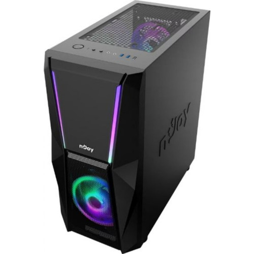 Sistem PC Gaming Njoy Serioux, i7-12700KF pana la 5.0 GHz, 16 Gb RAM DDR5, SSD 500 Gb, GeForce RTX 4060 8 Gb, 3 x DisplayPort, HDMI, 4 x USB 3.0, Negru
