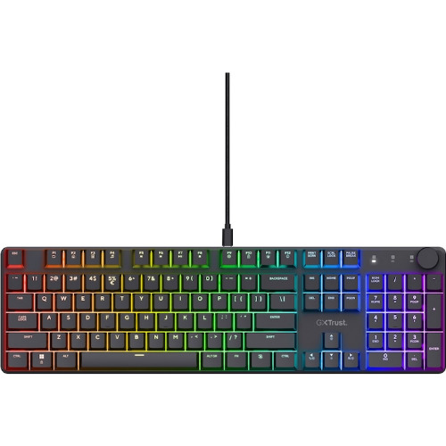 Tastatura cu fir Gaming Mecanica Trust GXT866 TORIX,Full RGB, Programabila, Linear Huano Switches, N-key rollover anti-ghosting, Negru
