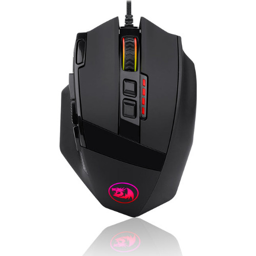 Mouse Gaming Cu Fir Redragon Sniper M801-RGB, Iluminare RGB, 9 butoane, 12400 dpi, 161 g, Negru
