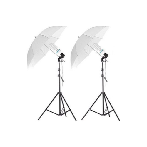 Kit Hakutatz Lumina Continua Foto-Video cu 2x Stativ 190 cm si 2x Umbrela Difuzie 84 cm + 2 x Suport dublu pentru Stativ
