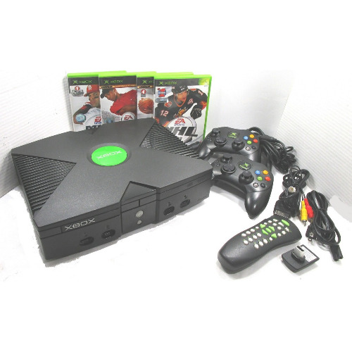 Consola Microsoft Xbox Classic 2x Xbox Controller S and remote
