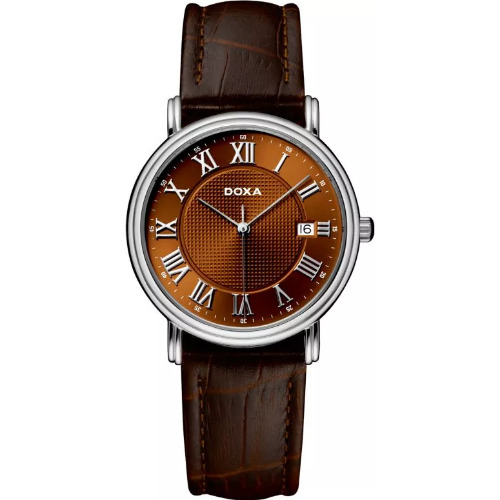 Ceas Barbatesc Doxa New Royal  221.10 , 38 MM, Otel inoxidabil, WR 50M, Quartz, Curea BEJ Silver
