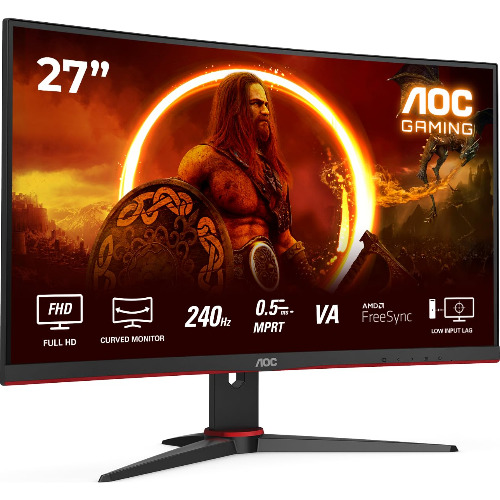 Monitor Gaming Curbat WLED VA AOC C27G2ZE/BK, 27 inch, FHD, 240Hz, 0.5ms, HDMI, DisplayPort, Negru