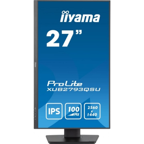 Monitor LED IPS iiyama ProLite XUB2793QSU-B6, 27 inch WQHD, 100Hz, 1ms, HDMI, DisplayPort, USB, Boxe, Pivot, Negru
