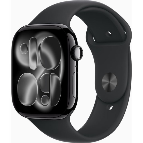 Apple Watch Series 10, 46mm, Jet Black Aluminium Case, Black Sport Band, GPS, A2999
