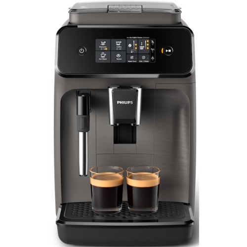 Espressor automat Philips EP1224/00, 1500W, 2 bauturi, Sistem Clasic de Spumare a Laptelui, Afisaj Tactil, Rasnita Ceramica, Cu filtrul Aqua Clean, Gri Casmir
