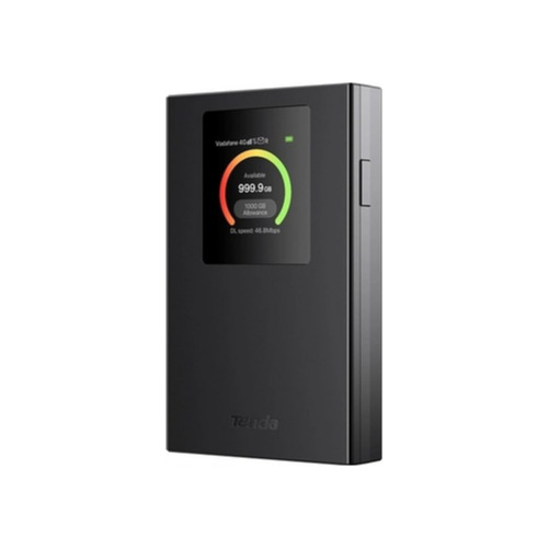Router wireless portabil Tenda 4G185, 4G/3G, Display OLED, Baterie 2100mAh, 2x Antene interne, port microUSB, Negru