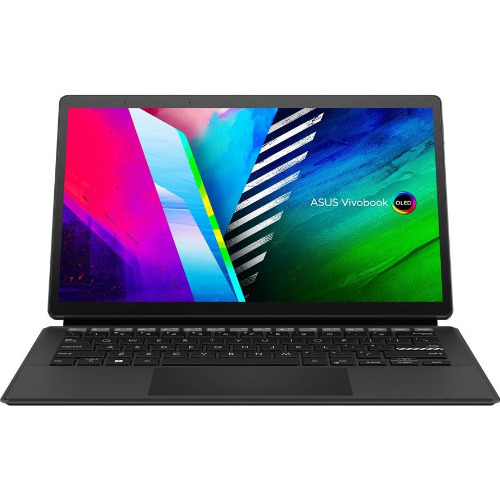 Laptop 2-in-1 ASUS Vivobook 13 Slate OLED T3300KA, Display Tactil 13.3 inch FHD, Intel Pentium Silver N6000 Quad-Core 3.3GHz, 4 Gb RAM LPDDR4X, SSD 128 Gb eMMC, Intel UHD Graphics, USB-C, SDXC slot, Jack 3.5mm, Black