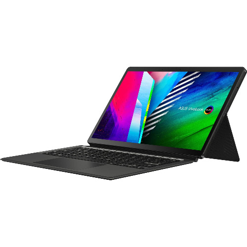 Laptop 2-in-1 ASUS Vivobook 13 Slate OLED T3300KA, Display Tactil 13.3 inch FHD, Intel Pentium Silver N6000 Quad-Core 3.3GHz, 4 Gb RAM LPDDR4X, SSD 128 Gb eMMC, Intel UHD Graphics, USB-C, SDXC slot, Jack 3.5mm, Black