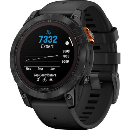 Smartwatch Garmin Fenix 7 Pro Solar, Slate Grey, 47mm, 10ATM, GPS, Garmin Pay, Bluetooth, Wi-Fi, Black Band