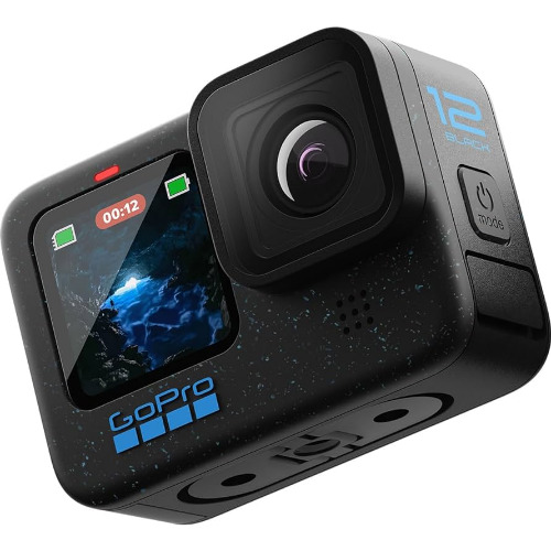 Camera video sport GoPro HERO12 Black, 5.3K 60fps, 27 Mp, Ecran tactil 2.27 inch, 1ATM, Wi-Fi, USB-C + microSD 128 Gb
