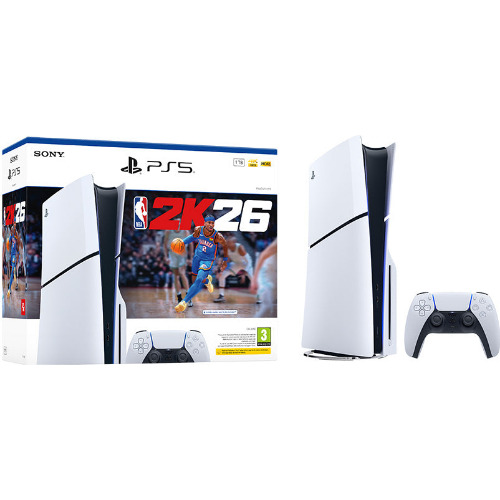 Consola SONY PlayStation 5 Slim Disk Edition 1 Tb, NBA 2K26 Bundle (Cod Digital) + Controller