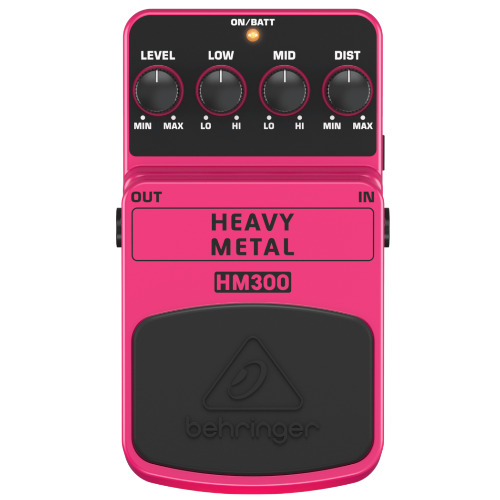 Pedala de efect Behringer HM300, EQ cu 2 Benzi, Intrerupator On/Off, Roz