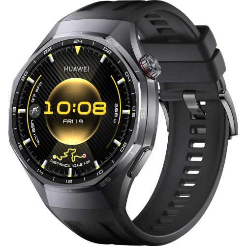 Smartwatch Huawei Watch GT 6 Pro, 46mm, Black Titanium Alloy Case, GPS, Android/iOS, Black Fluoroelastomer Strap, ATM-B29