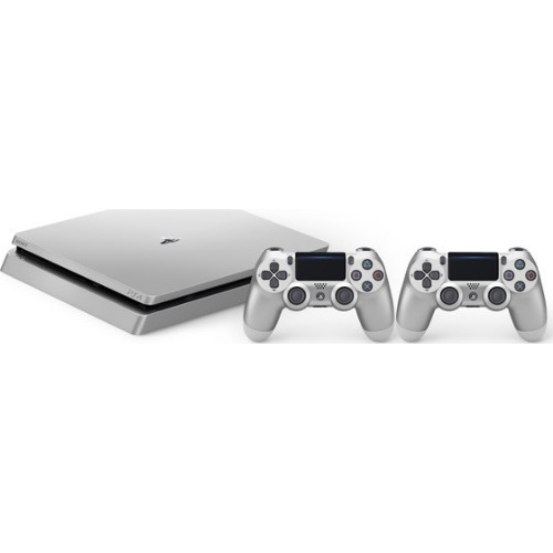 Consola Sony Playstation 4 Slim (PS4) 500Gb, Silver Edition + 2 Controllere Silver Edition
