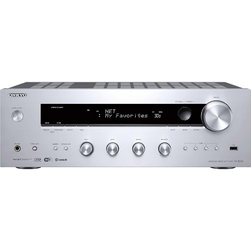Receiver Stereo Onkyo TX-8150, FM, 10Hz - 100kHz, Coaxial, Optical, USB, LAN, Bluetooth, Wi-Fi, Argintiu