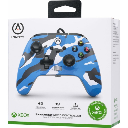 Controller PowerA EnWired Cu fir pentru Xbox Series X/S, Xbox One, PC, 3,5 mm, Albastru/Negru/Alb
