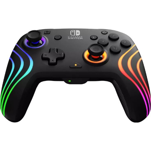 Controller Nintendo Switch Fara Fir, PDP Afterglow Wave, RGB LED Lighting, Negru
