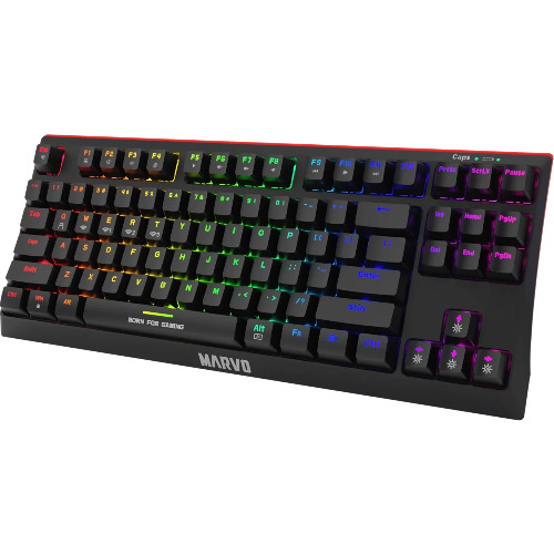 Tastatura Gaming Wireless MARVO KG953W, RGB, Bluetooth, USB, Layout INT, Negru