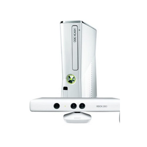 Consola Microsoft Xbox 360 S 4 Gb,Alba + Senzor Kinect,Alb + 2x controller compatibil cu fir
