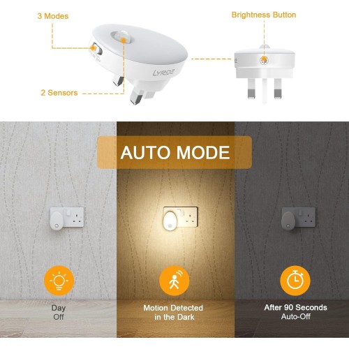 Set 2 Lampi de veghe LED Lyridz 2 Pro, senzor de miscare,senzor de lumina, lumina reglabila, Alb
 Set 2 Lampi de veghe LED Lyridz 2 Pro, senzor de miscare,senzor de lumina, lumina reglabila, Alb