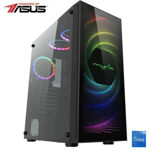 Unitate PC Gaming Myria Style V86, AMD Ryzen 7 5700G, Asus Prime A320M-K, 8 Gb RAM DDR4, SSD 500 Gb, RTX 3060 Ti 8 Gb, Sursa Redragon 600W 80+ Bronze

