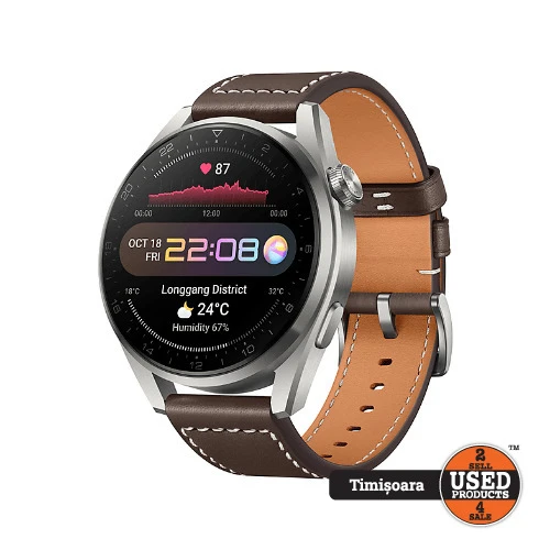 Ceas smartwatch Huawei Watch 3 Pro GLL-AL01 LTE, 48mm, Classic, Brown Leather
